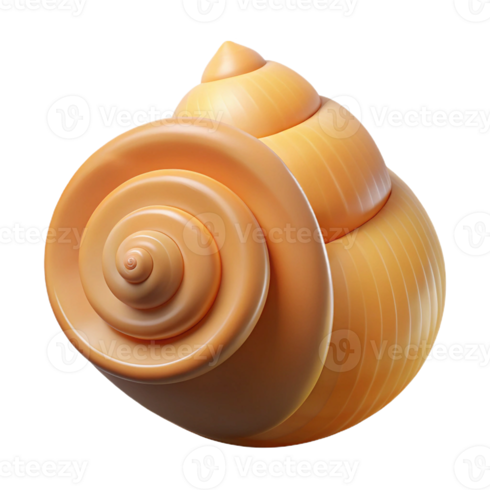 immaculate tranquil gothic Photorealistic, isolated cutout of a single, seashell, spiral shaped with Transparent Background original png