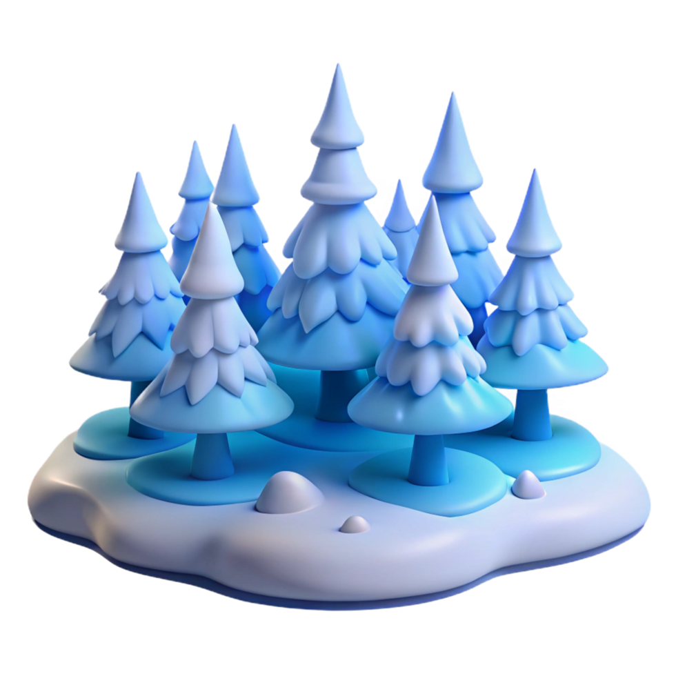 serene classic A Snow Covered Pine Forest Soft Blue original png