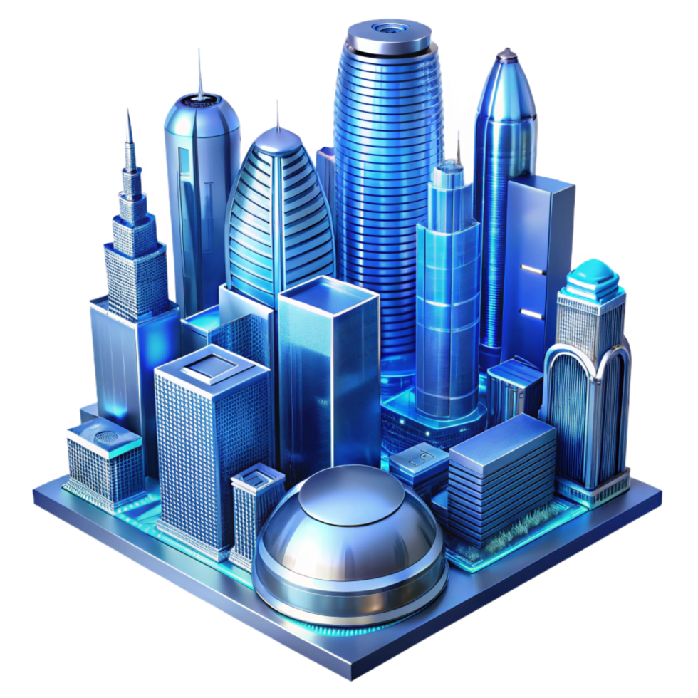 impressive abstract A Futuristic Cityscape Constructed of authentic png