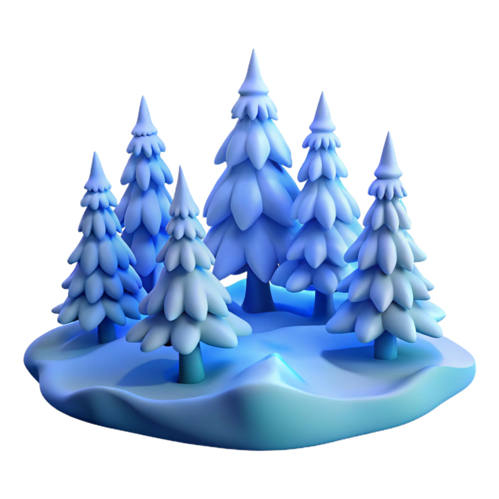 serene minimalist A Snow Covered Pine Forest Soft Blue high quality png