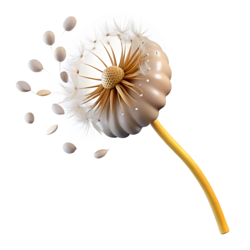 beautiful rustic A Single Dandelion Seedhead with Seeds high resolution png