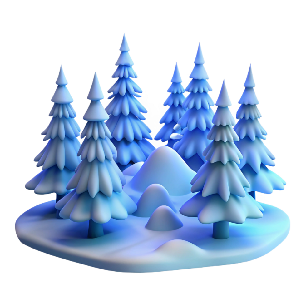 impressive vintage A Snow Covered Pine Forest Soft Blue genuine png