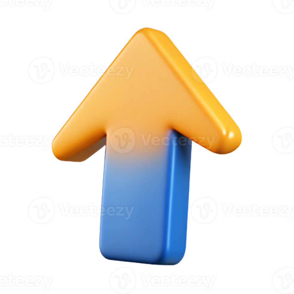 quintessential modern A stylized arrow icon pointing upwards with Transparent Background exclusive png