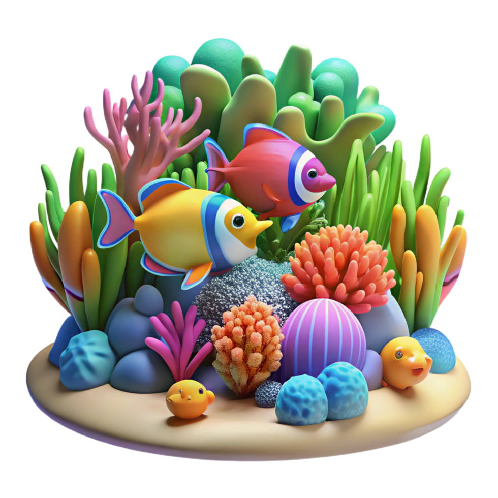 elegant artistic A Vibrant Coral Reef Teeming with genuine png