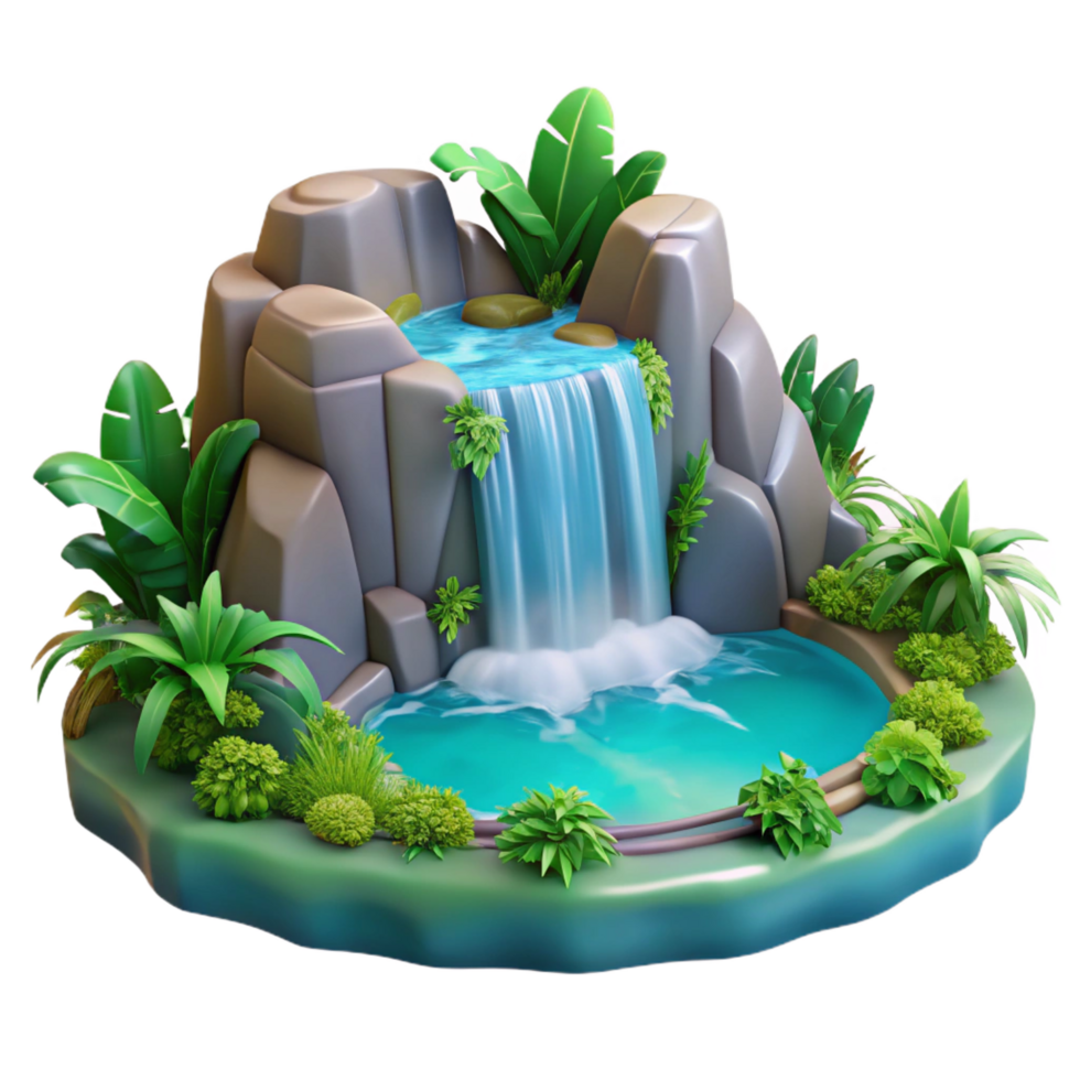 wonderful artistic A Cascading Waterfall Plunging Into a exclusive png