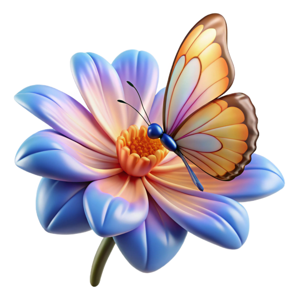 impressive creative A Delicate Butterfly Perched on a Flower premium png