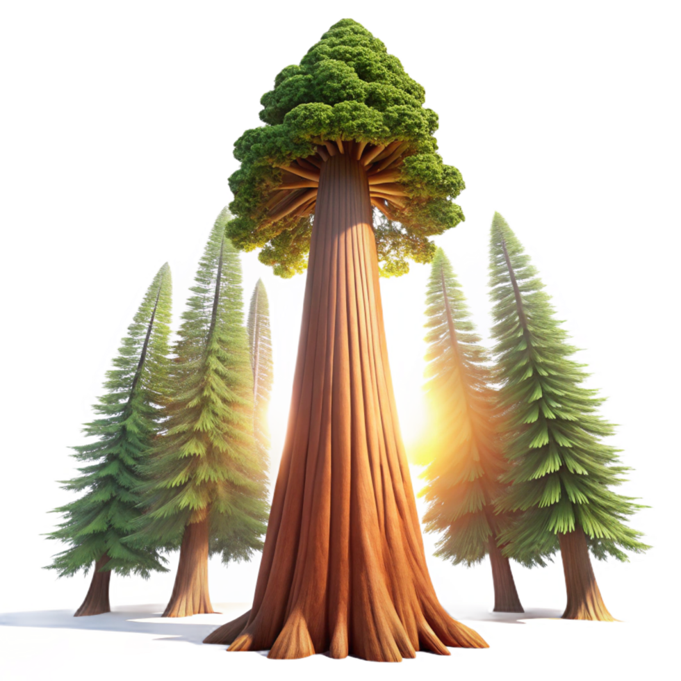 extraordinary artistic A Giant Sequoia Tree Towering over a high quality png