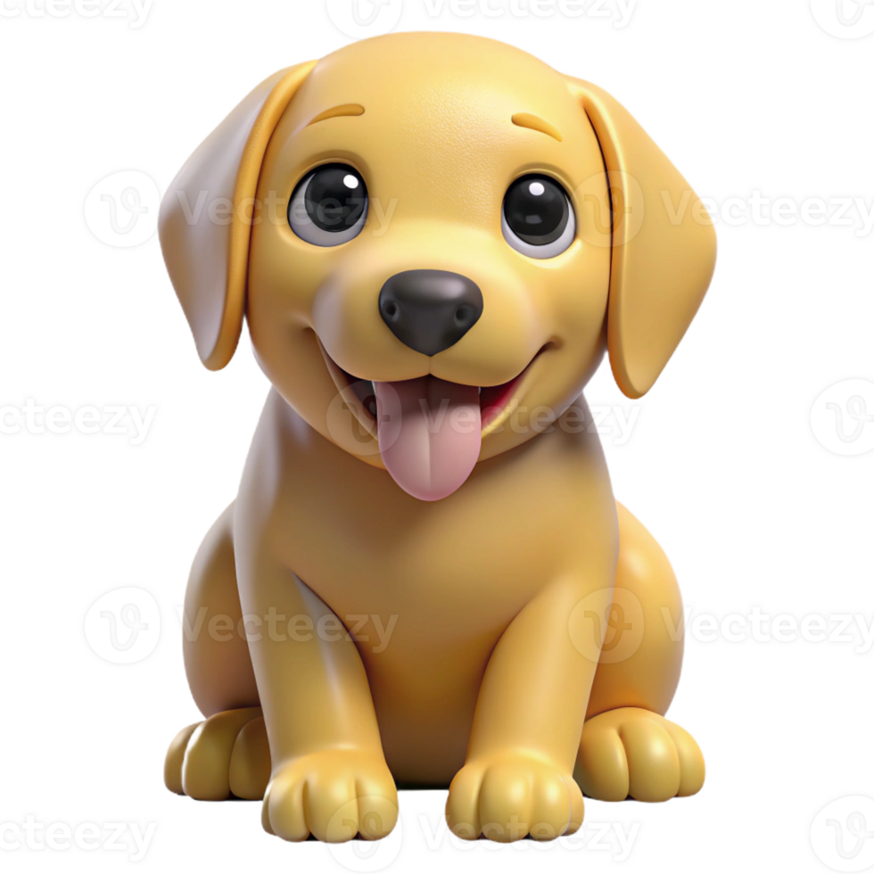 quintessential tropical Playful golden retriever puppy, sitting, tongue out with Transparent Background exclusive png