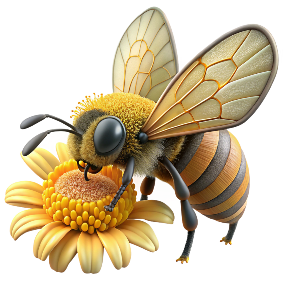 stunning artistic A Close Up of a Bee Collecting Pollen genuine png