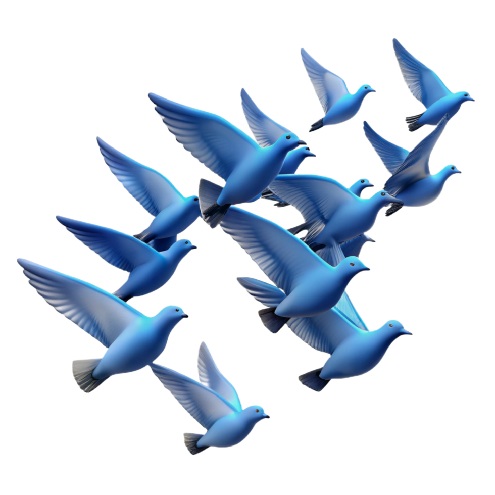 extraordinary minimalist A Flock of Birds Flying in Formation 4K png