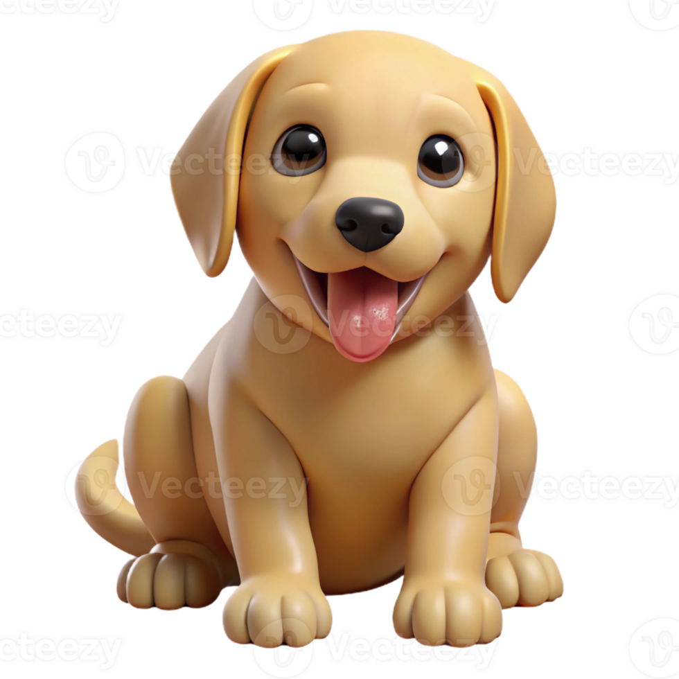 mysterious impressive Playful golden retriever puppy, sitting, tongue out with Transparent Background 4K png
