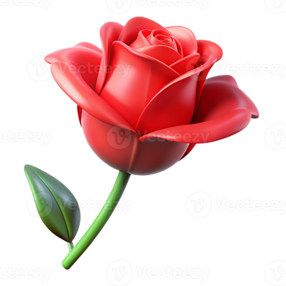 sumptuous urban A single, red rose with Transparent Background sharp png
