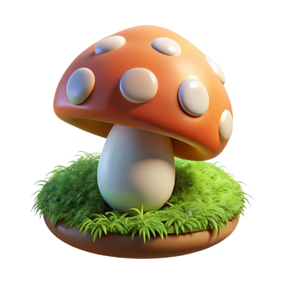 extraordinary creative A Mushroom Growing in a Mossy Forest premium png