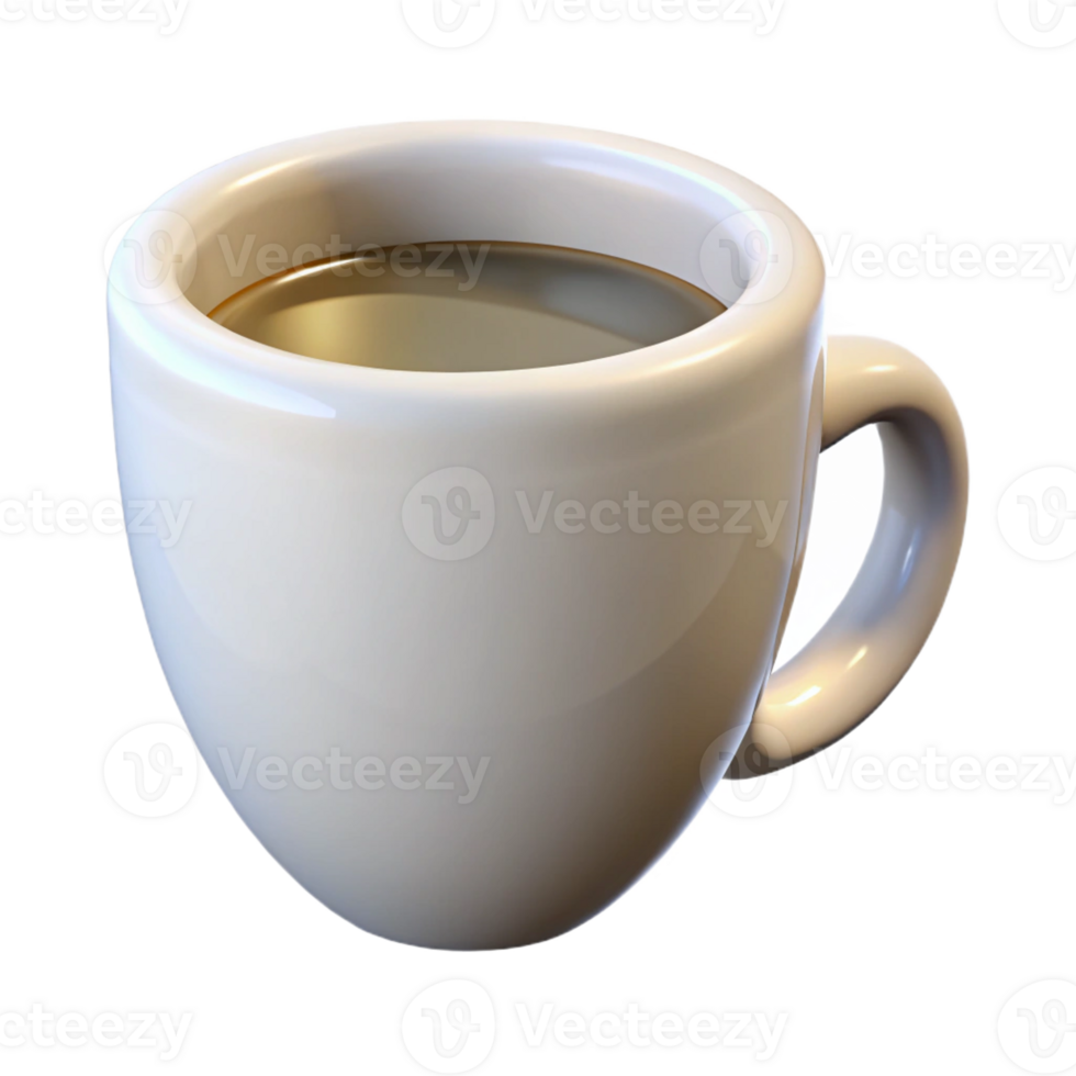 beautiful baroque Hyper-specific, professional render of a single, coffee cup, ceramic, white, isolated cutout with Transparent Background detailed png