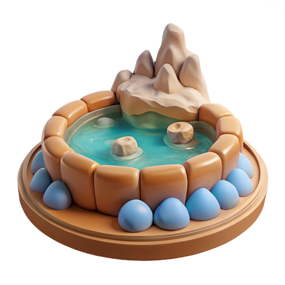 impressive classic A Bubbling Hot Spring Steam Rising 4K png