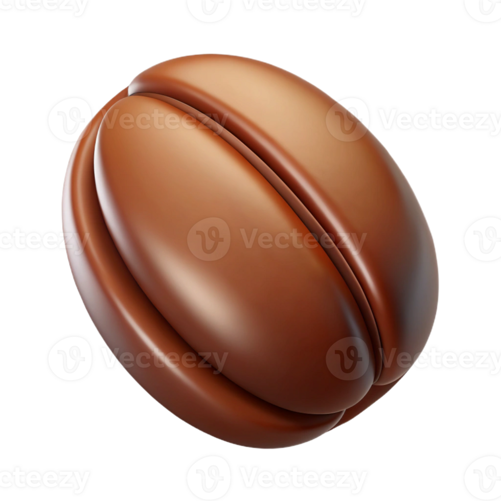 dramatic extraordinary Ultra-detailed, professional render of a hyper-specific, isolated cutout single coffee bean, roasted brown with Transparent Background crisp png