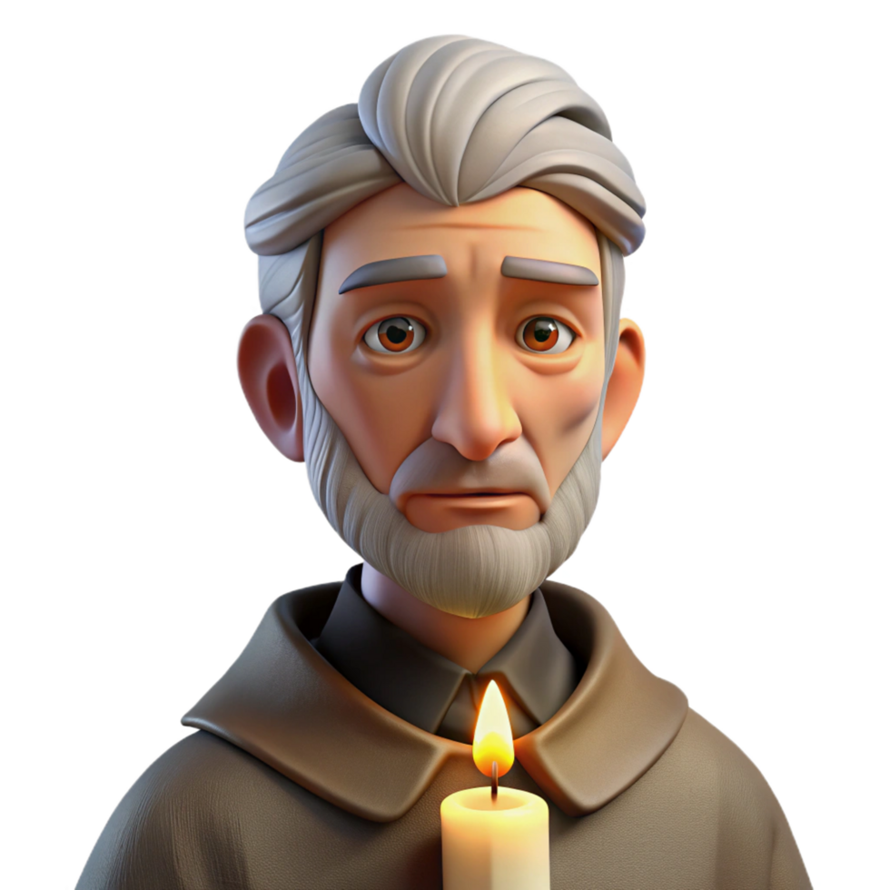 vibrant contemporary Portrait of an Elderly Man with Deep professional png