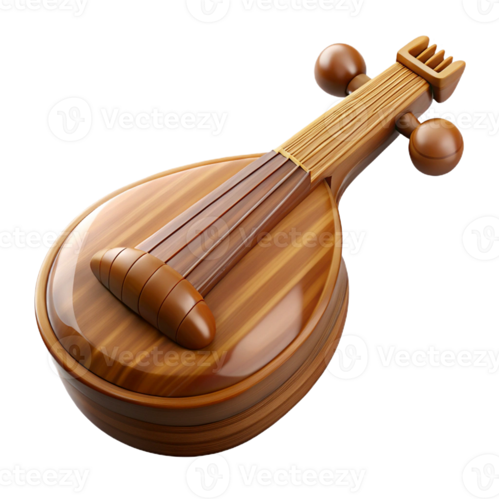dramatic exemplary Musical instrument, polished wood, with Transparent Background png
