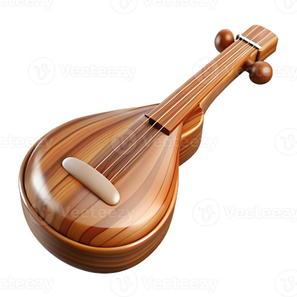 acclaimed tropical Musical instrument, polished wood, with Transparent Background expertly shot png