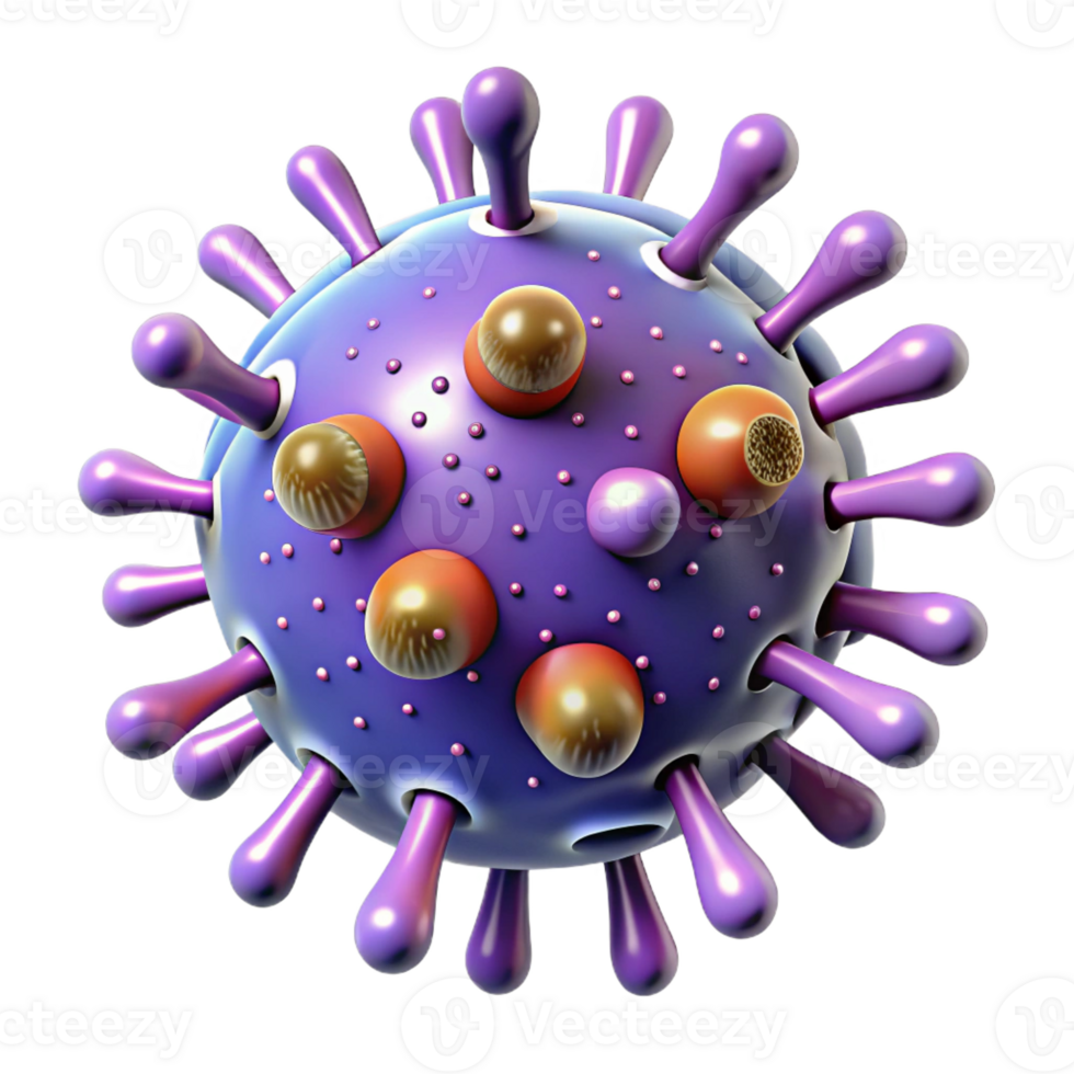 enchanting dynamic artistic Hyper-specific, professional render of a single, bacteria cell, microscopic detail, isolated cutout with Transparent Background handcrafted png