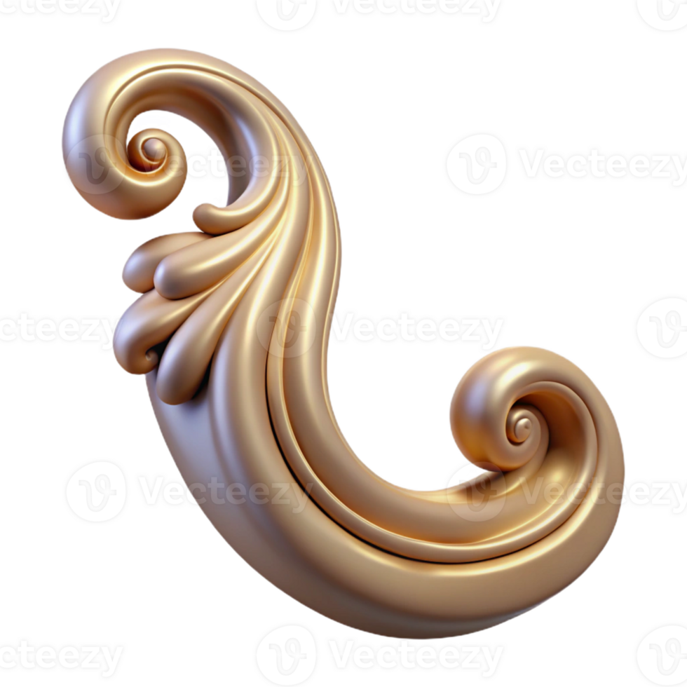 acclaimed elegant Ultra-detailed, concept art style isolated cutout of an Art Nouveau stylized whiplash curve, ornate, elegant, flowing, with Transparent Background premium png