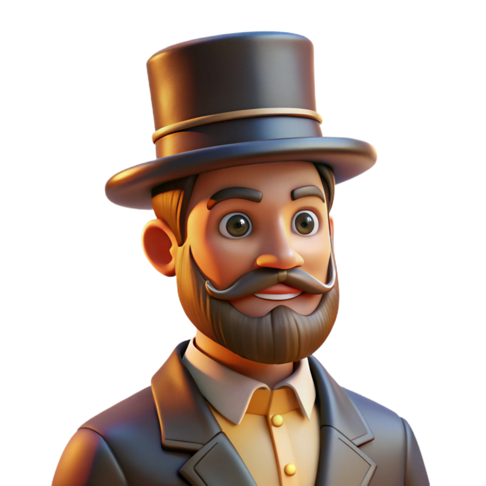 wonderful classic Portrait of a Man with a Thick Beard and detailed png