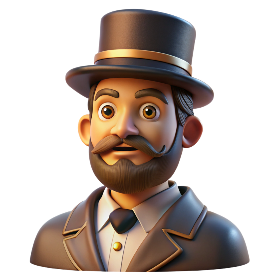stunning abstract Portrait of a Man with a Thick Beard and original png