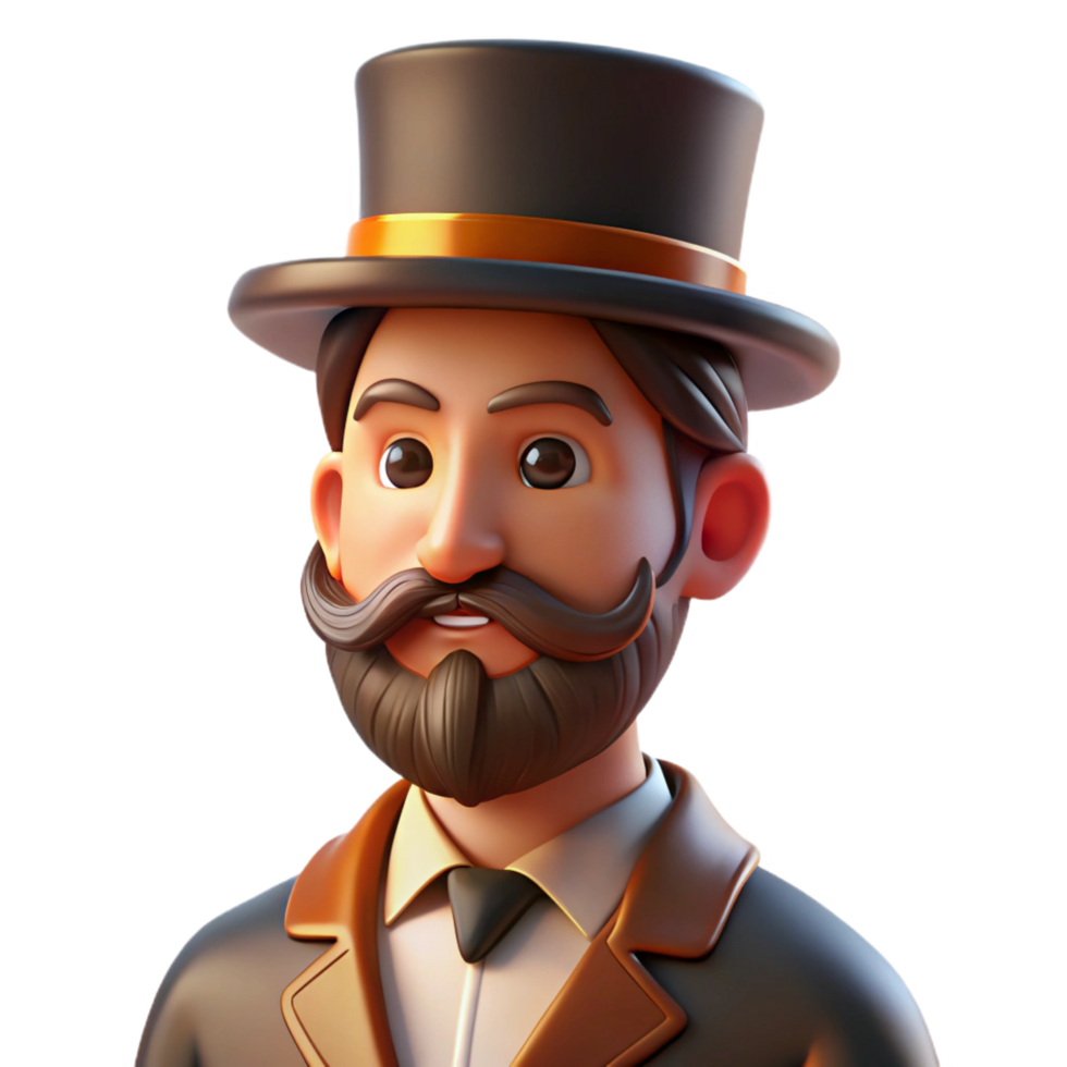 magnificent creative Portrait of a Man with a Thick Beard and original png