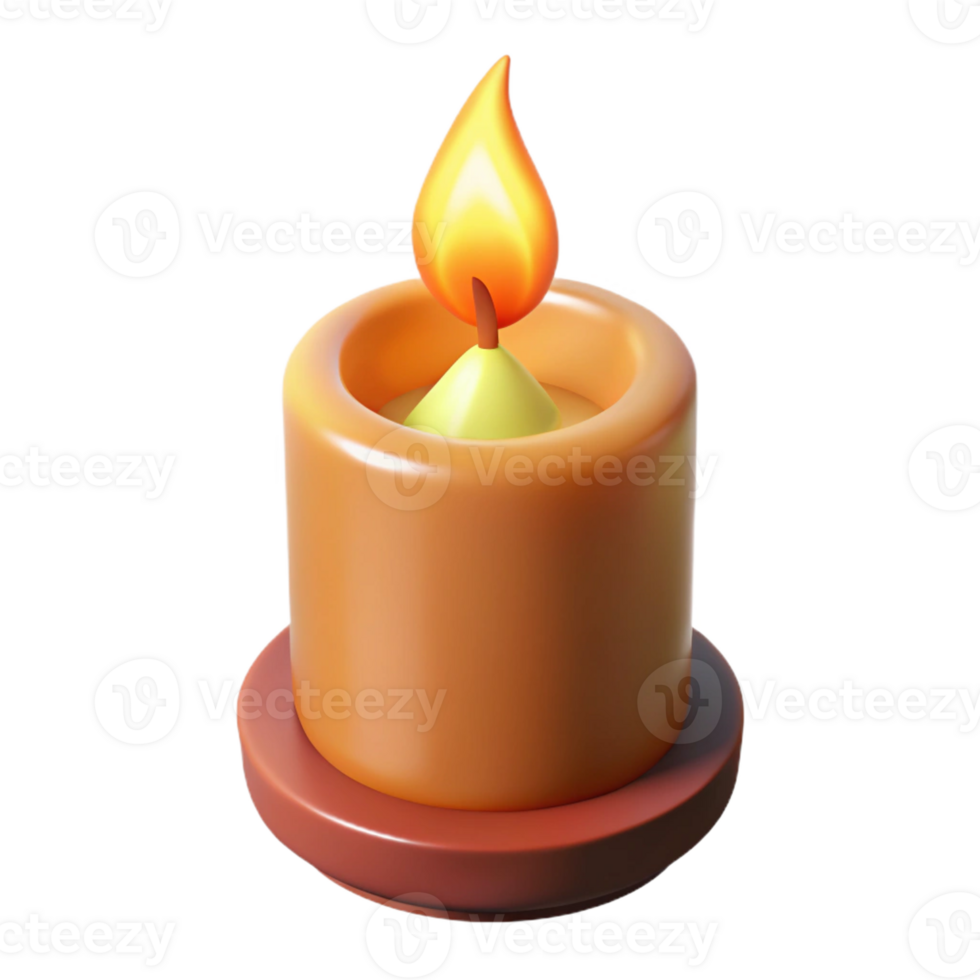 dazzling industrial Burning candle, flickering flame, with Transparent Background original png