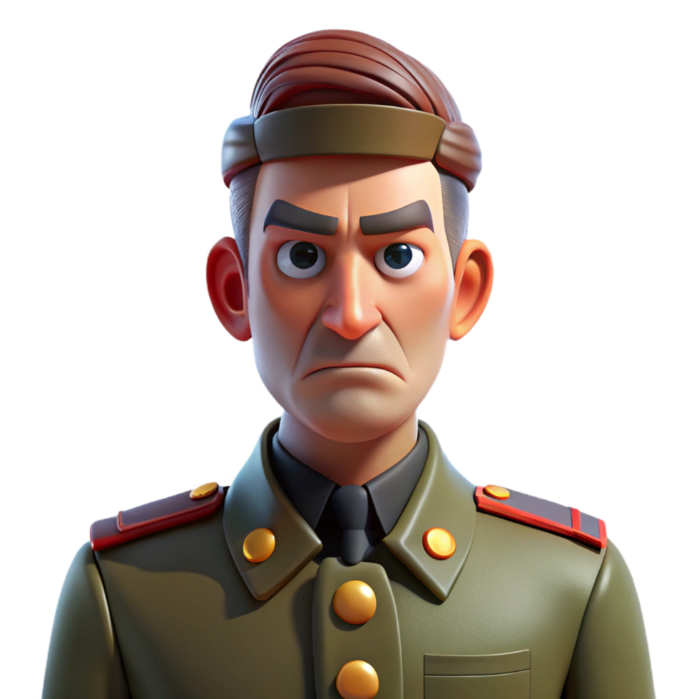 vibrant artistic Portrait of a Man with a Stern high resolution png