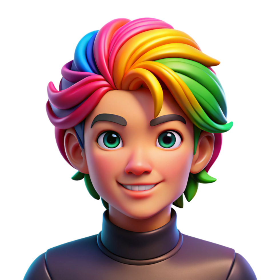 stunning minimalist Portrait of a Person with Vibrant Rainbow exclusive png