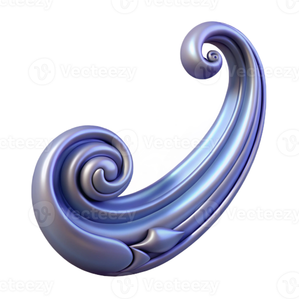 acclaimed vintage Ultra-detailed, concept art style isolated cutout of an Art Nouveau stylized whiplash curve, ornate, elegant, flowing, with Transparent Background handcrafted png