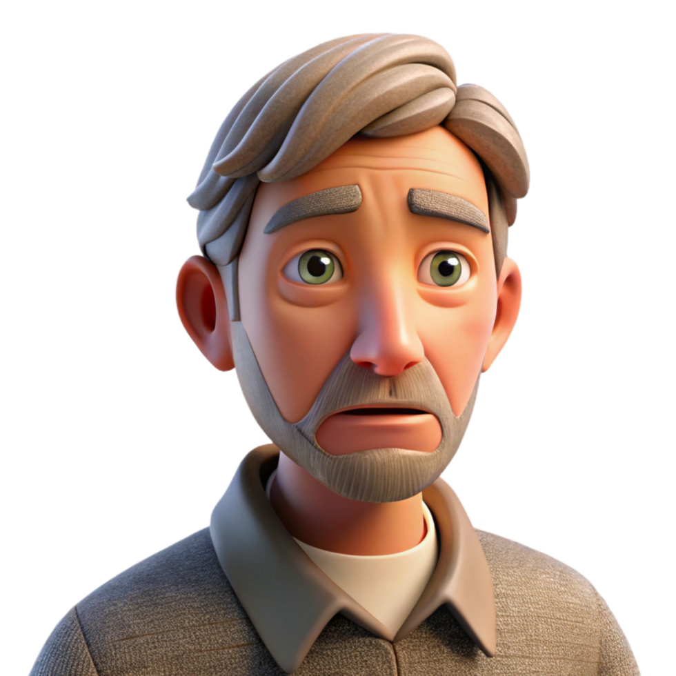 serene creative Portrait of a Man with a Weathered Face exclusive png