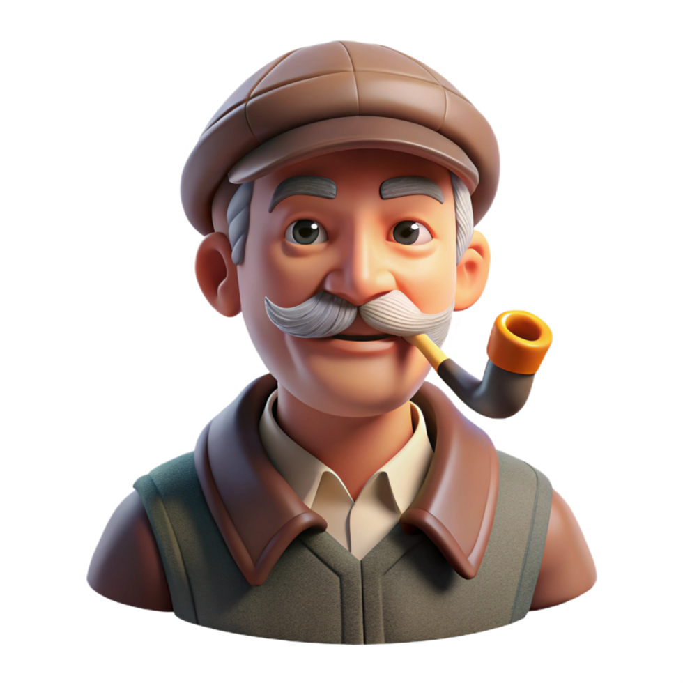 stunning artistic Portrait of an Elderly Man with a 4K png