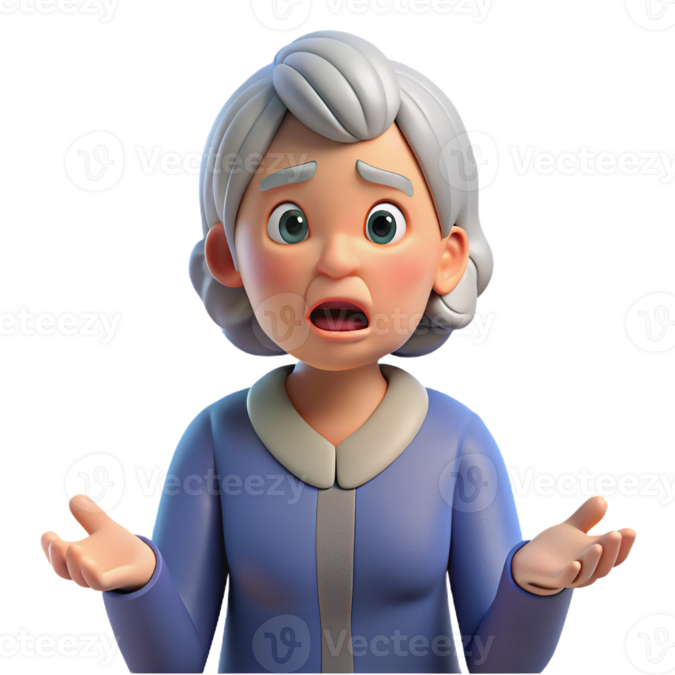 breathtaking playful baroque Confused senior woman with a questioning expression with Transparent Background studio quality png