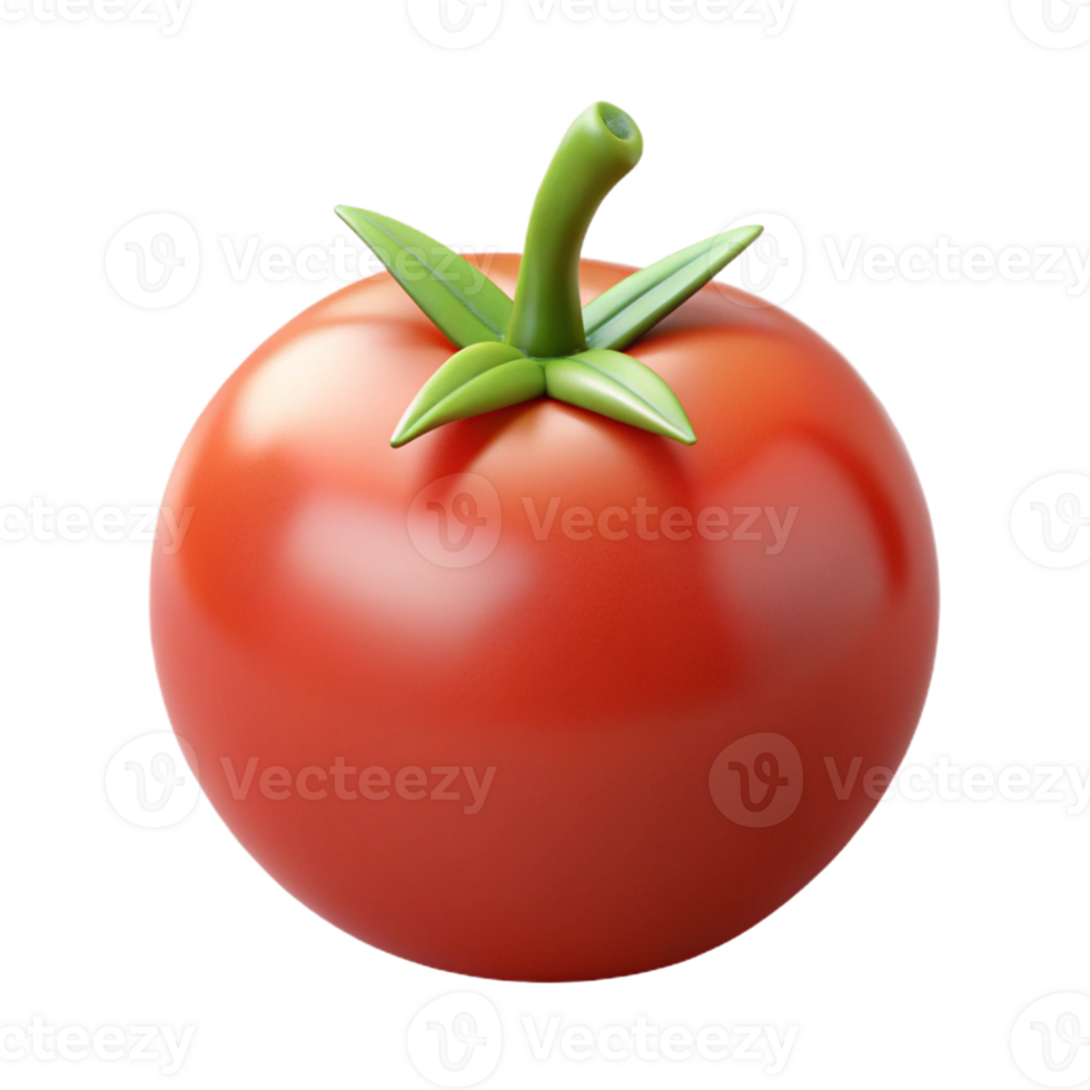 dynamic dramatic Photorealistic, ultra-detailed isolated cutout of a single ripe cherry tomato with Transparent Background crisp png