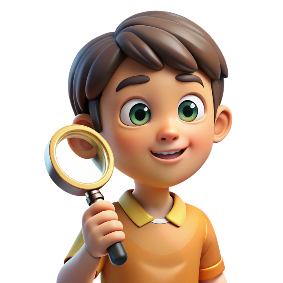 vibrant artistic Portrait of a Child with a Curious authentic png