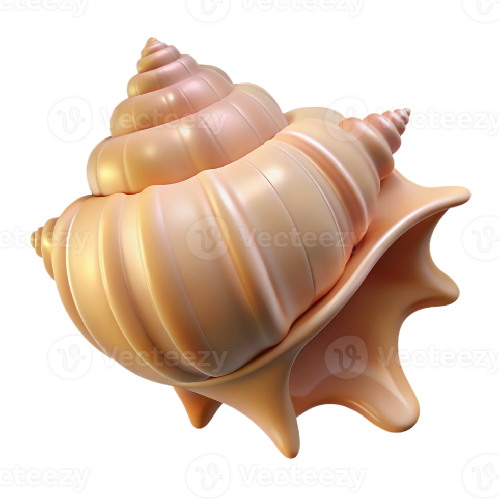 breathtaking retro Ultra-detailed, photorealistic, isolated cutout of a single seashell, conch with Transparent Background museum quality png