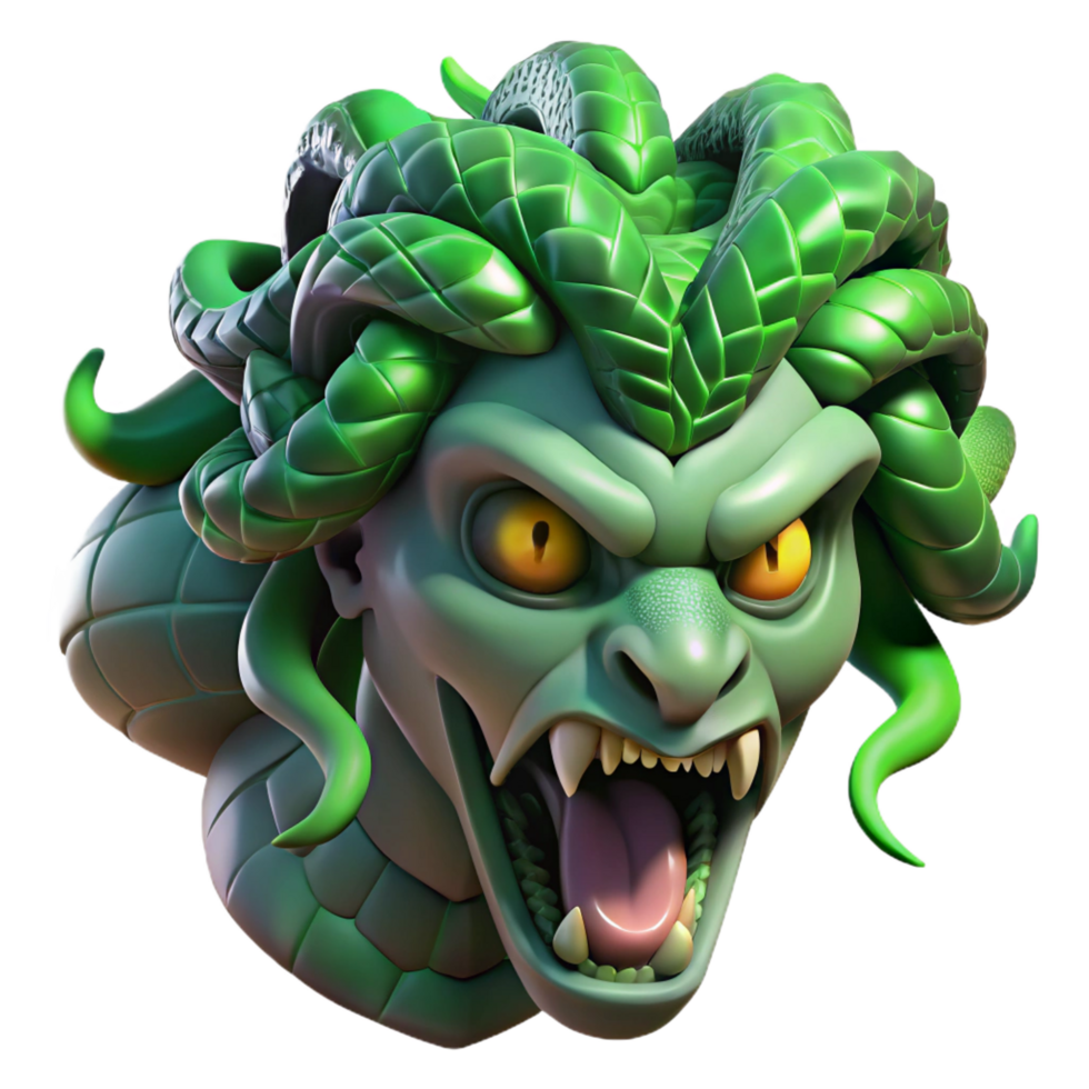 impressive classic A Fierce Gorgon with Emerald Scales high resolution png