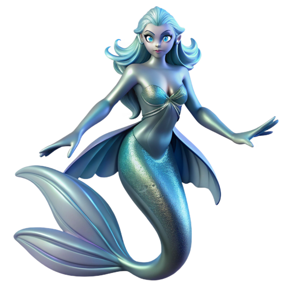 vibrant rustic A Graceful Siren with Iridescent Scales premium png