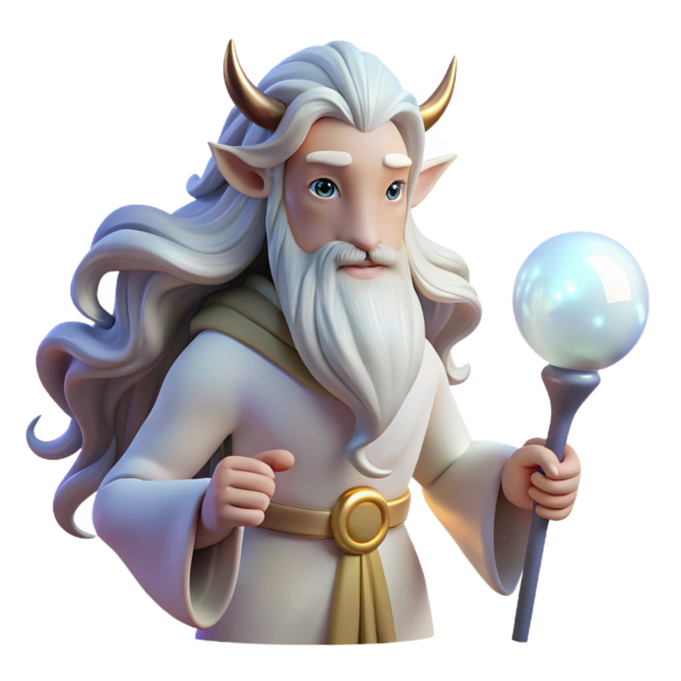 serene rustic A Wise Centaur with a Long Flowing White authentic png