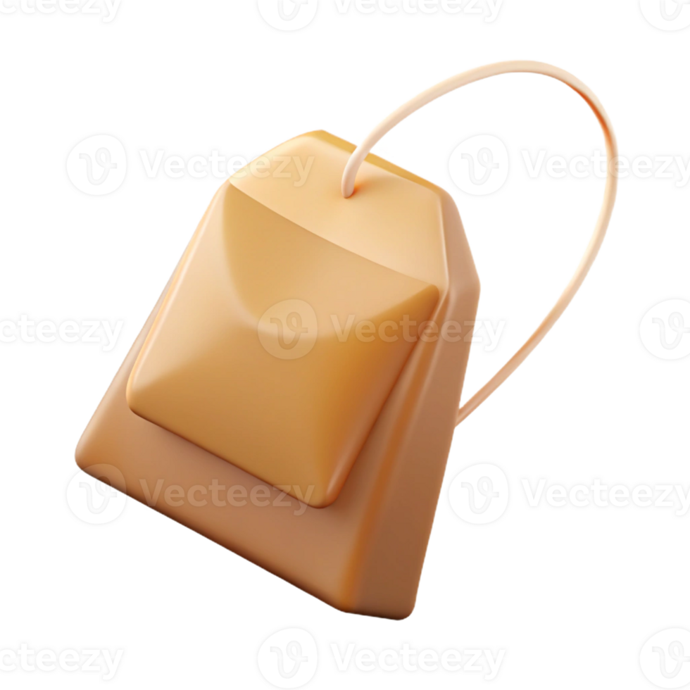 dramatic whimsical nordic Professional render of a single tea bag, unused Isolated cutout with Transparent Background exclusive png