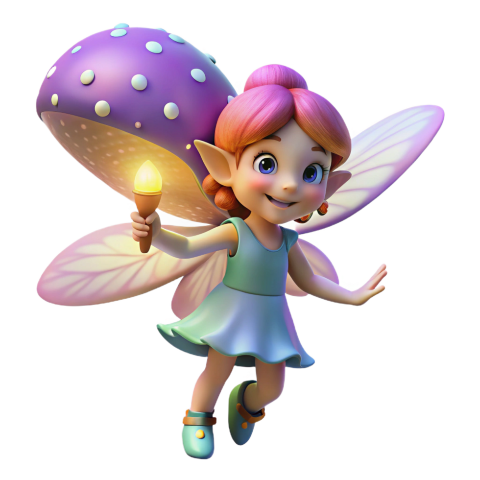 wonderful creative A Whimsical Pixie with Iridescent Wings high quality png