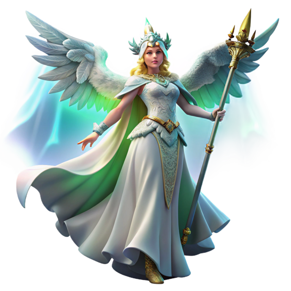 wonderful creative A Valkyrie with Flowing White original png