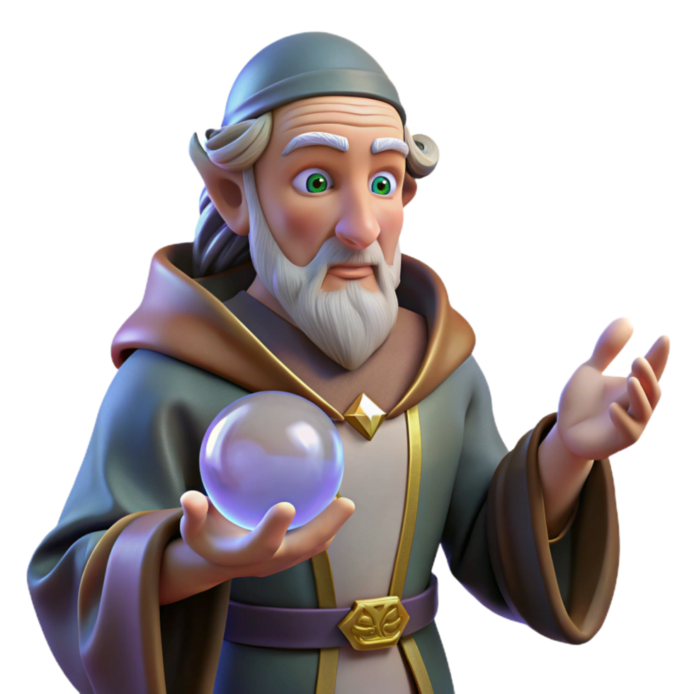 magnificent rustic A Wise Old Oracle with Wrinkled Skin 4K png