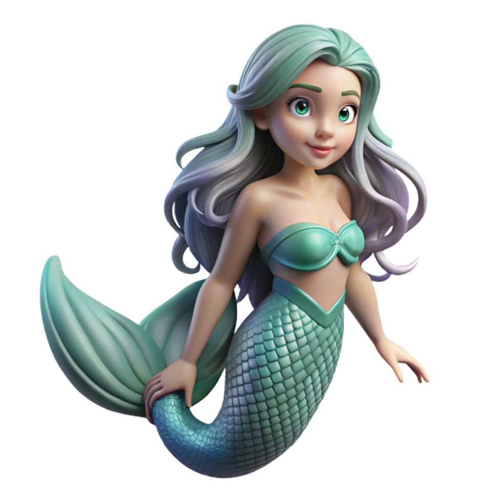 beautiful artistic A Mermaid with Shimmering detailed png