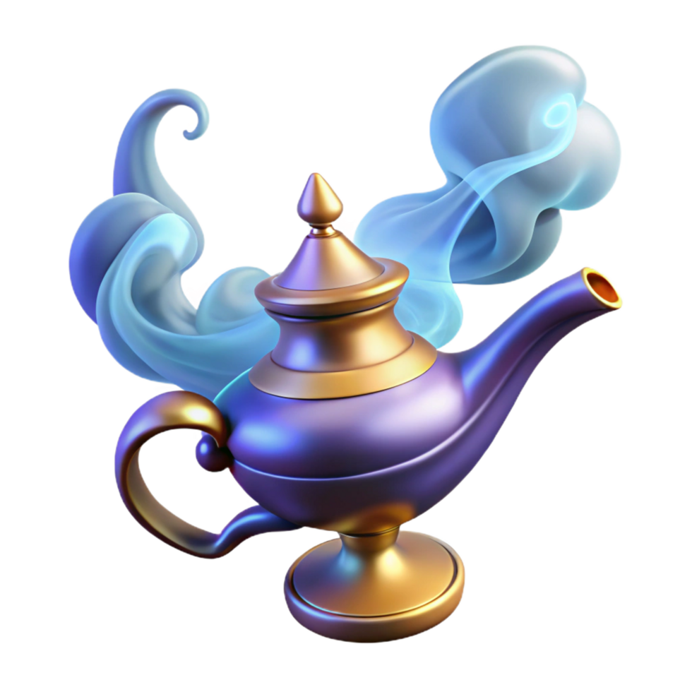 dramatic traditional A Powerful Djinn Emerging from a Magical premium png