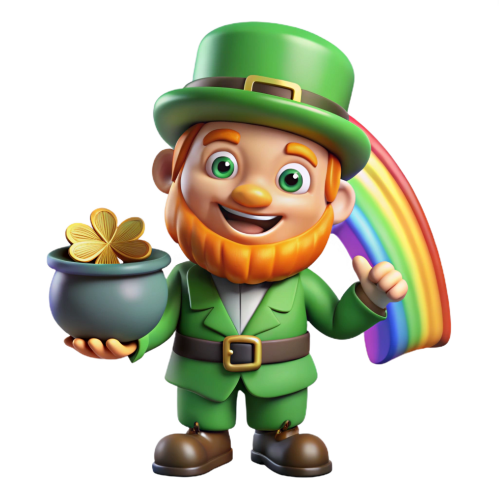 dramatic minimalist A Mischievous Leprechaun with a Pot of premium png