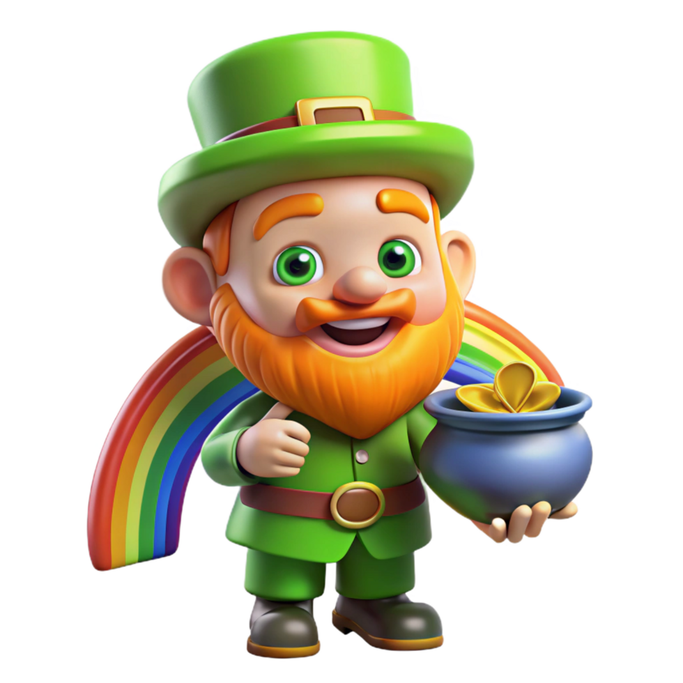 serene abstract A Mischievous Leprechaun with a Pot of detailed png