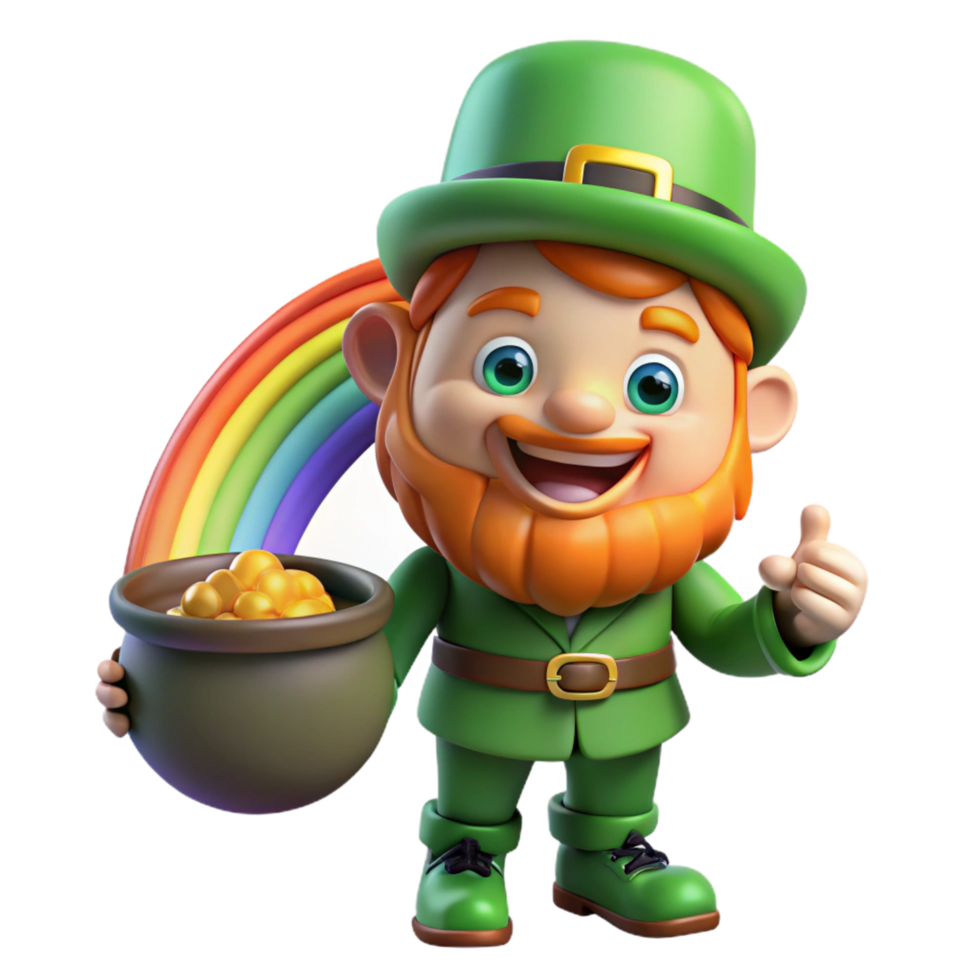 magnificent modern A Mischievous Leprechaun with a Pot of high resolution png
